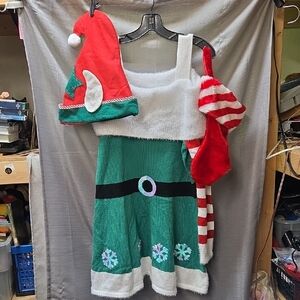 Women’s L 12/14 Holiday Time Elf/ Mrs. Claus Dress Christmas